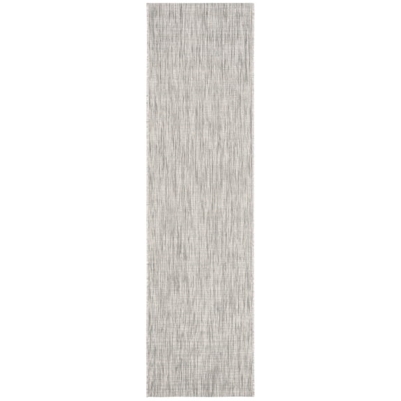 SAFAVIEH Courtyard Samson Solid Indoor/Outdoor Runner Rug, Grey/Turquoise, 2'3" x 10'