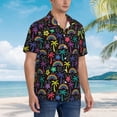 thumbnail image 5 of Daiia Colorful Palms Hawaiian Shirt for Men Gentle Cotton Regular Short Sleeve Casual-Large, 5 of 9
