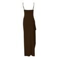 thumbnail image 5 of HNMKIU Elegant Dresses for Women Evening Maxi Bodycon Long Square Neck Sleeveless Party Gown With High Slit for Wedding Festive Occasions Maxi Dress Brown,M, 5 of 5