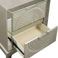 thumbnail image 2 of Pok 28 " Modern 2 Drawer Nightstand Beveled Mirror Trim Champagne, 2 of 5