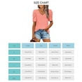 thumbnail image 6 of Bienvenido Women Casual Shirt V Neck Puff Sleeve Elastic Fabric Comfortable Solid Color Stylish Top for Summer Home Office Pink M, 6 of 6