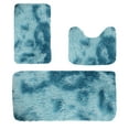 thumbnail image 2 of Clearance & Promo, Mixed Color Bath Mats, 3PC Set, Winter Bathroom Rugs for Toilet, Non-Slip, Machine Washable Holiday Joy | Nylon,Spandex, Blue, MATA, 2 of 9