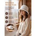 thumbnail image 6 of Deago Women Winter Bucket Hat Vintage Cloche Hats Warm Faux Fur Wool Outdoor Fisherman Cap (White), 6 of 8