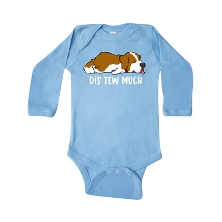

Inktastic Napping Dis Tew Much St. Bernard Gift Baby Boy or Baby Girl Long Sleeve Bodysuit