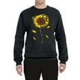 thumbnail image 2 of You Are My Sunshine Skull And Sunflower Inspirational/Christian Unisex Crewneck Graphic Sweatshirt, Black, Small, 2 of 3