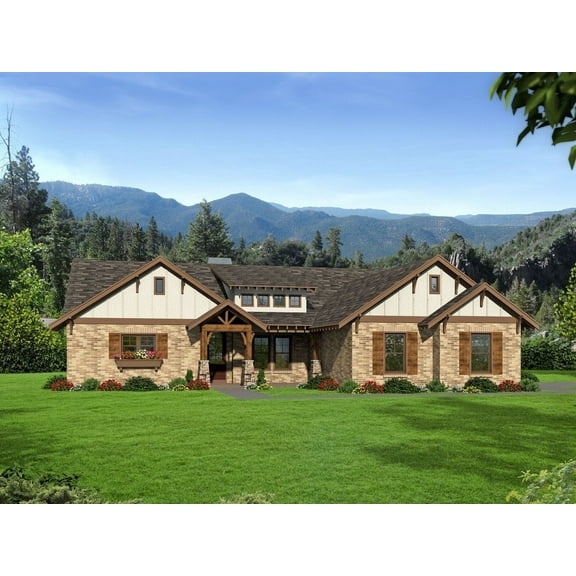 763-25001: Craftsman Traditional 3 Bed, 2 Bath Luxury Home Plan, 2500 Sq Ft: Full Blueprints with License to Build by Home Plan Marketplace - Lesuto