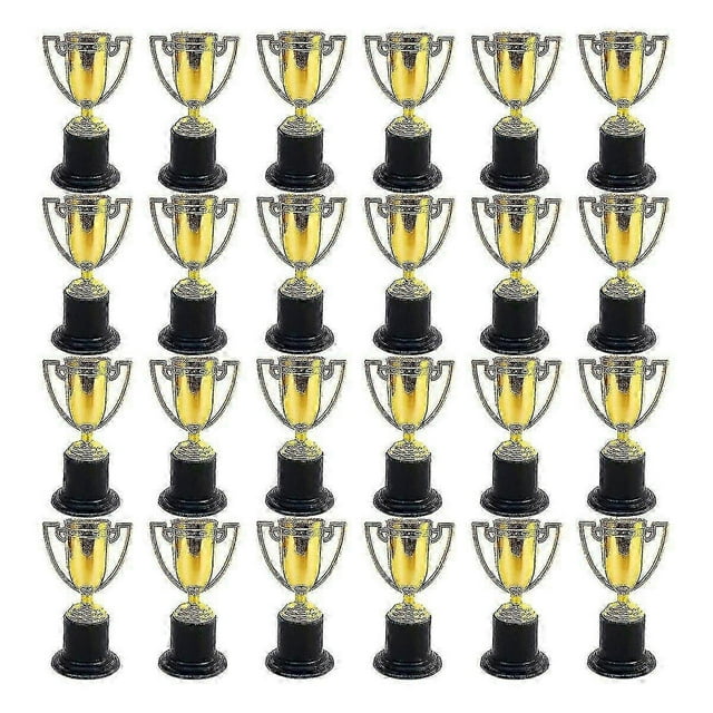 24 Pack Mini Trophy for Kids Awards,Plastic Gold Award Trophy Cups,For Party Favors,Rewards,Sports