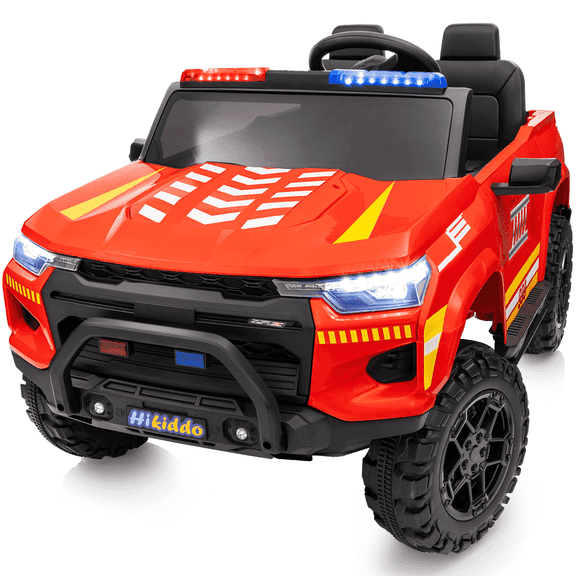 Hikiddo 24V 10Ah Ride on Toy Truck, 4WD 2 Seater Kids Electric Cars for Girl Boy w/ Remote, 4x200W Motor - Red