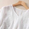 thumbnail image 5 of Patlollav Tops for Women Womens Casual Short Sleeve Round Neck Cotton Linen Embroidery Summer Loose Tee Shirts Blouse Up to 50% off, 5 of 6