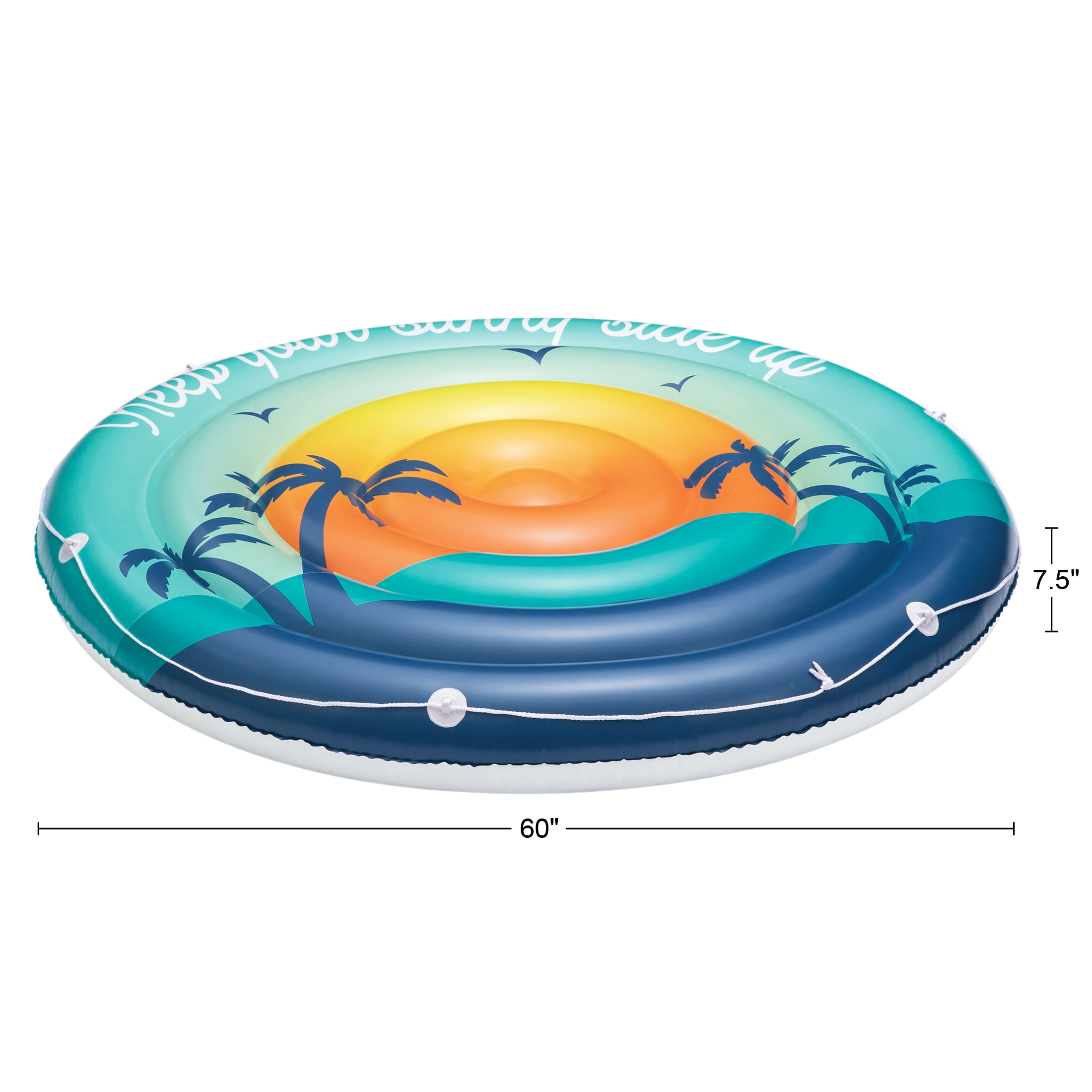 Bluescape Tropical Paradise Island, Inflatable Pool Float, Blue & Yellow, Adults, Unisex