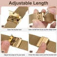 thumbnail image 5 of Uxcell Stainless Steel Mesh Watch Band 8mm Quick Release Adjustable Metal Replacement Watch Strap for Men Women, Gold, 5 of 7