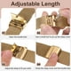 thumbnail image 5 of Correa de reloj de malla de acero inoxidable Uxcell de 12 mm, liberación rápida, correa de reloj metálica ajustable para hombres y mujeres, dorada, 5 of 7
