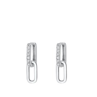 SCREAM PRETTY LARGE HUGGIE EARRINGS WITH CLEAR STONES