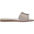 thumbnail image 6 of Sam Edelman Inez Pebble Grey Squared Open Toe Slip On Buckle Strap Slide Sandals (Pebble Grey, 6), 6 of 6