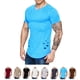 thumbnail image 5 of Minnieouse Camisetas de modal con cuello para hombre, Top informal de manga corta con agujeros lisos y curvados Camisetas cielo azul 3XL, 5 of 6