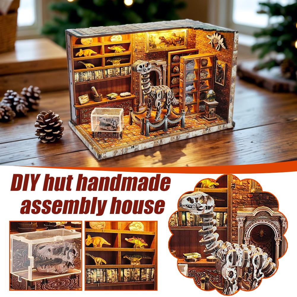 Book Nook Kit - DIY Miniature House Kit for Adults, Dollhouse Booknook Library Tiny House Bookshelf Decor 3D Wooden Puzzle