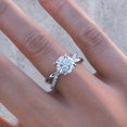 thumbnail image 2 of HeartsAndYou 1.6ct Round Cut Moissanite Engagement Ring for Women Cross Split Shank 18k White Gold Over Silver, 2 of 9