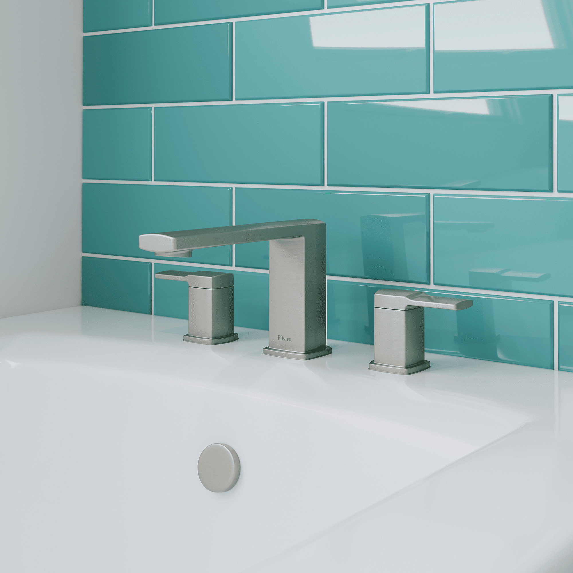 Deckard 2-Handle Roman Tub Trim in Brushed Nickel