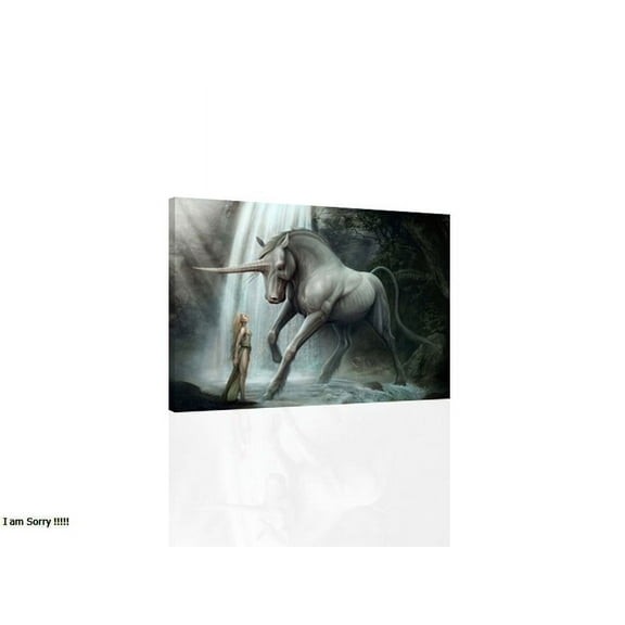 Unicorn And Princess - CANVAS OR PRINT WALL ART