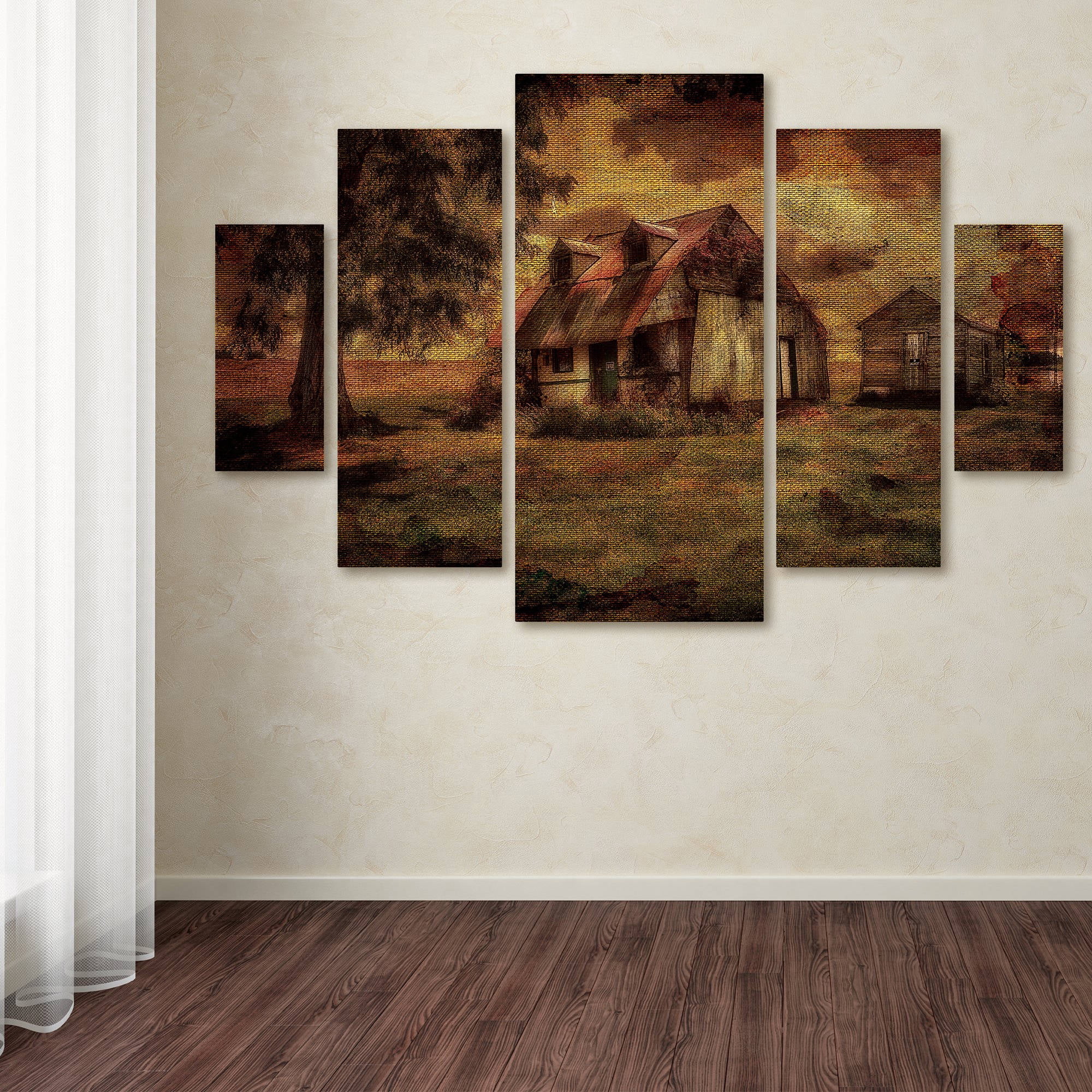 Trademark Fine Art "Just Biding Time" Canvas Art by Lois Bryan 5-Piece Multi-Panel Art Set