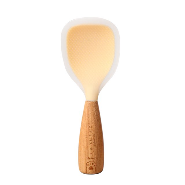 High Temperature Resistant Spoon Silicone Rice Spoon with Standing Feature Non-stick Food Grade High Temperature Resistant Durable Easy to Clean