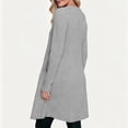 thumbnail image 2 of Byworldtasic Women's Knit Dress Long Sleeve Casual Crew Neck Tunic Dresses with Pockets Button Side Fall Winter Trendy Dress, 2 of 9