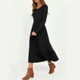thumbnail image 7 of FDGIU Women's Fall Sweater Maxi Dress - Casual Ribbed Knit, Long Sleeve Crewneck Going Out Outfits, 7 of 7