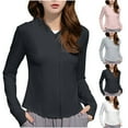 thumbnail image 4 of Lovskoo Womens UPF 50 Hoodie Sun Protection Uv Shirts Cooling Full Zip Long Sleeve Hiking Running Thumb Holes Tops with Face Mask Pink, 4 of 4