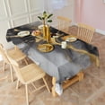 thumbnail image 3 of Black Gray Gold Marble Pattern Rectangle Tablecloth 60"x120",Waterproof Polyester Rectangle Table Cloth, Wipeable Spillproof Polyester Tablecloth for Dining, Camping, Indoor and Outdoor, 3 of 6