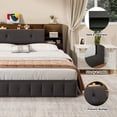 thumbnail image 3 of Someet 2 in 1 King Size Removable Upholstered Bookcase Headboard with 2 USB & 2 Type-C Port & Power Outlets & LED Light, Black, 3 of 13