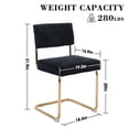 thumbnail image 5 of Sedona House Modern Dining Chairs Set of 6, with Corduroy Fabric, Gold Metal Base, Accent Armless Kitchen Chairs with Channel Tufting, For Kitchen, Dining Chair, Office, Black, 5 of 7