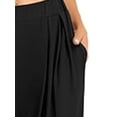 thumbnail image 6 of Gomelly Ladies Trousers Elastic Waist Bottoms Loose Fit Palazzo Pant Women Baggy Daily Wear Yoga High Black M, 6 of 7