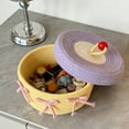 thumbnail image 4 of Handmade Rope Storage Basket with Lid for Organizing Keys, Toys, and Small Items as Decorative Cake Bin, 4 of 6