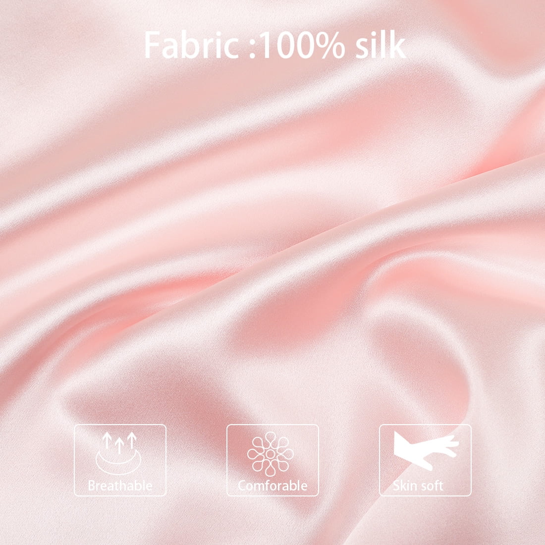 Unique Bargains 2-Pack 22 Momme Mulberry Silk Pillowcases, King, Pink