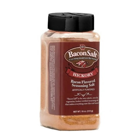 J&D's Big Pig Hickory Bacon Salt (16 Ounce Bottle) - Jumbo Low Sodium Bacon Flavored Seasoning Salt