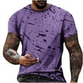 thumbnail image 2 of UVEASISHA T-Shirts Imprimés Mode pour Hommes Manches Courtes 2024 T-Shirt Muscle Grande Taille Manches Courtes Col Rond Entraînement Physique Graphique Ajusté Décontracté Rentrée des Classes, 2 of 5