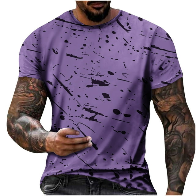 DPTALR T-shirt pour Homme Non Positionné Imprimé Régulier Loisirs Vacances Sport Manches Courtes Col Rond T-shirt Chemisiers
