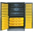 thumbnail image 2 of Durham JC-137-3S-95 14 Gauge Flush Door Style Lockable Cabinet with 137 Yellow Hook on Bins & 3 Adjustable Shelves, Gray - 48 in., 2 of 2