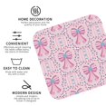 thumbnail image 3 of Yiaed pink bows Print Leather Coasters for Drinks - Cup Coasters Coffee Table Kitchen Table Bar, Home & Office Gifts Handmade Drink Coasters-Square, 3 of 6