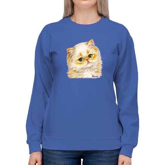 Disappointed Kitten Sweatshirt Women -Kayomi Harai Designs, Female Small