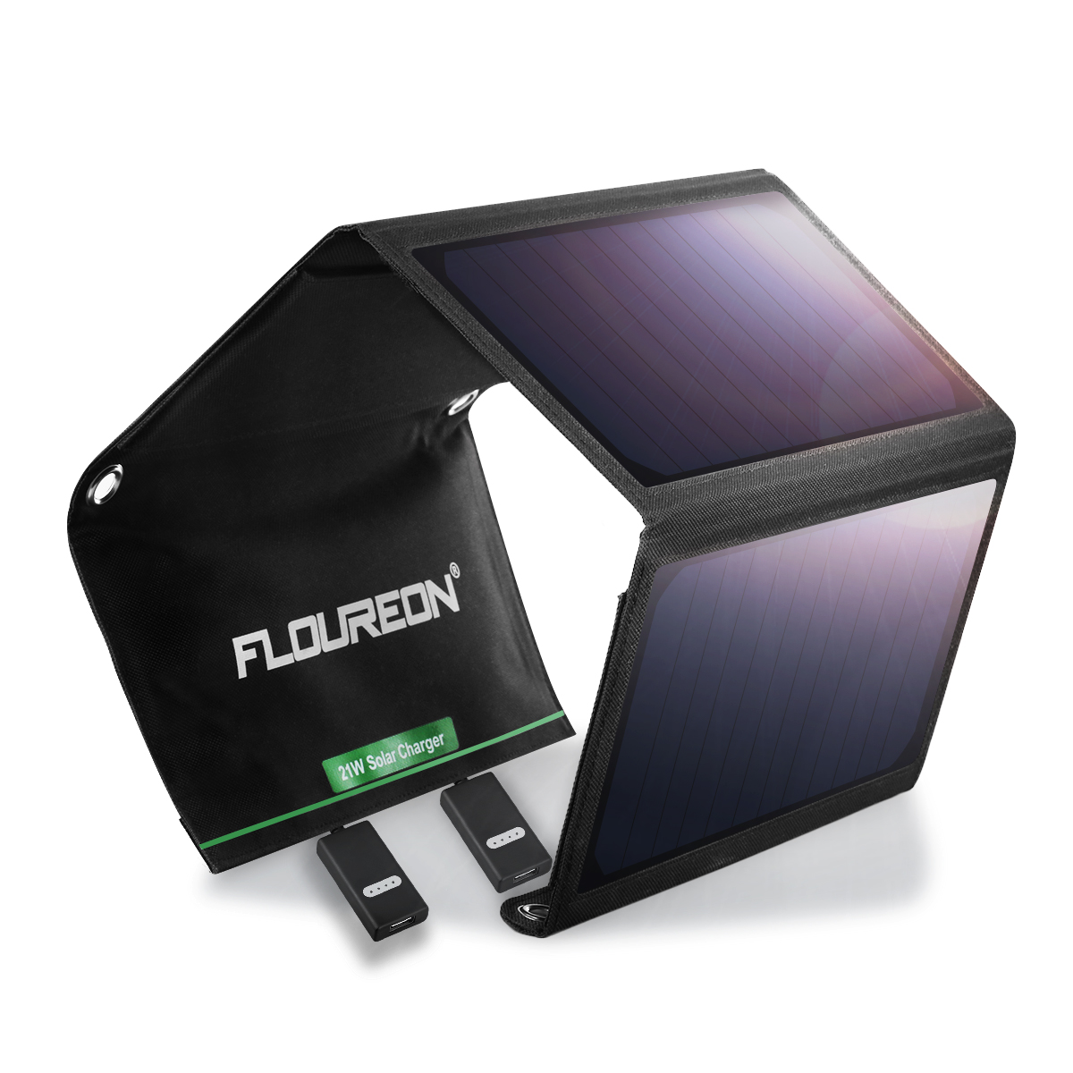 Portable Foldable 21W 5V Solar Charger with Dual USB Port for iPhone Samsung LG