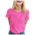 thumbnail image 2 of Cancer Shirts for Women Pink Ribbon Graphic Tees Short Sleeve Crewneck Cancer Awareness Shirt, 2 of 5