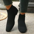 thumbnail image 6 of Bmawag Women Casual Boots Square Toe Chunky Heel Lightweight Breathable Mid Calf Ankle Sock Boots Women Casual Comfort Fashion Booties Short Boots Black 40, 6 of 10
