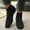 Black, variant on Women's Ankle Boots Pull on Chelsea Slip on Short Square-toe Booties Lady Dress Blazer Skirt Jeans Winter Fall Knit Ankle Boots Black 8.5(41)