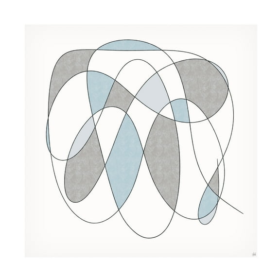 Canvas Wall Art - Line and Brush 'Smooth Wanders 2' Wall Art for Living Room, Bedroom, or Office Décor by Trademark Fine Art - 14 x 14 Inches