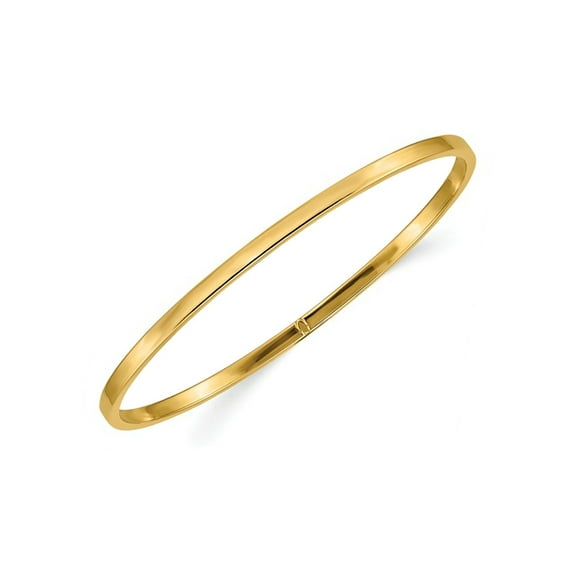 Primal Gold 14 Karat Yellow Gold 3mm Square Tube Slip-on Bangle