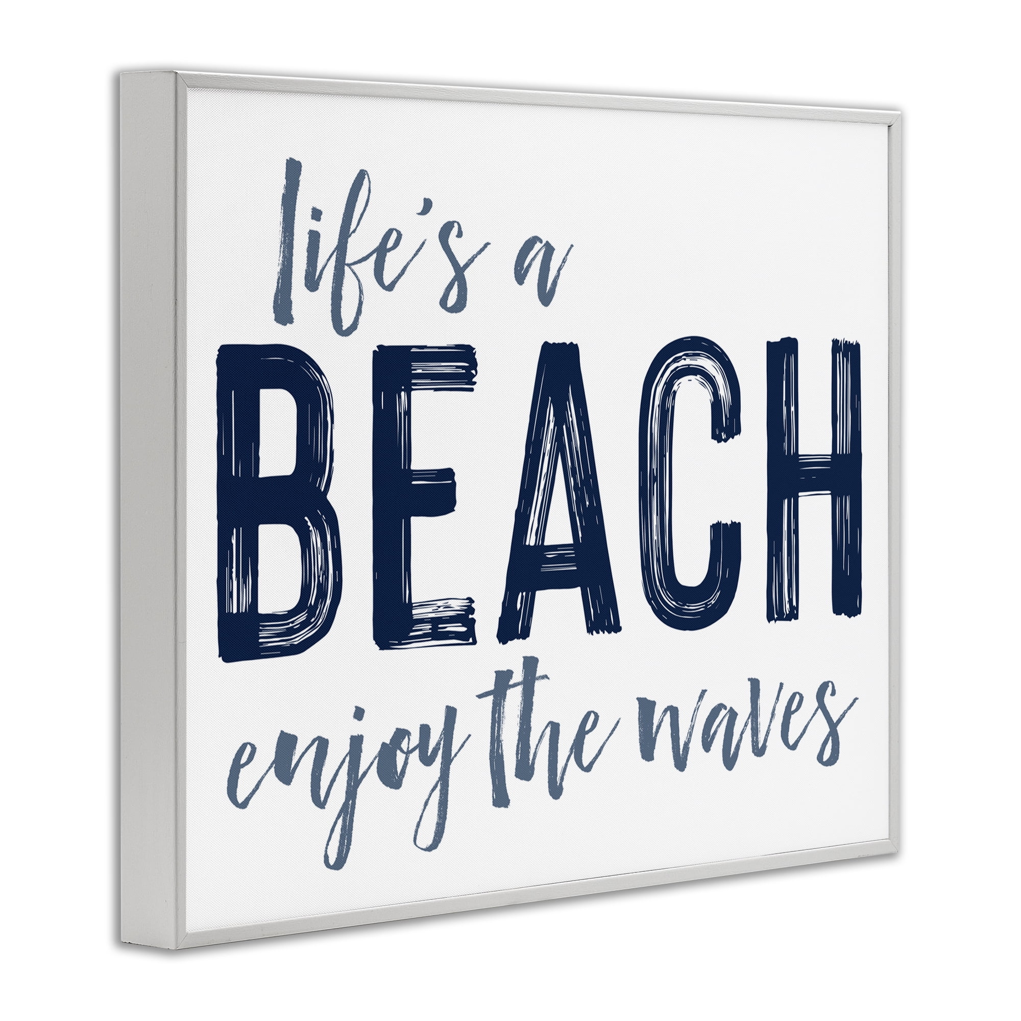 Summer Sentiment Enjoy Waves White Framed Giclee Art, design by Lettered and Lined