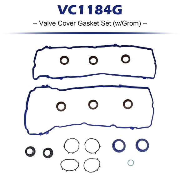 VC1184G Valve Cover Gasket Set (w/Grom) for Jeep Wrangler 3.6L V6 DOHC 16-22