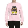 thumbnail image 3 of Wild Bobby, Messy Bun Softball Mom Life Game Day Vibes Sports Lover | Mother's Day Sports Unisex Crewneck Sweatshirt, Light Pink, S, 3 of 5