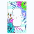 thumbnail image 2 of Metal Light Switch Plate Cover Floral Pastel Teal Striped Pattern FLW008, 2 of 13
